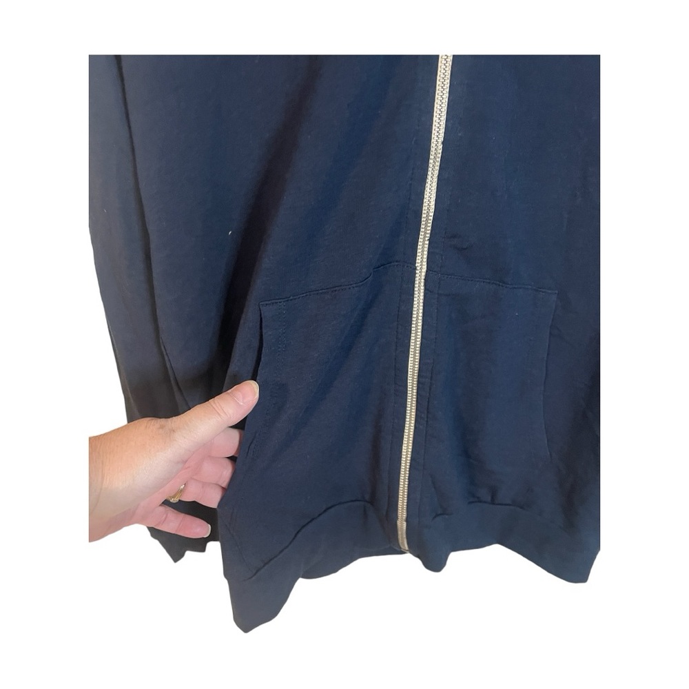 A Navy blue zippered hoodie by Two Blind Brothers in size large - Picture 8 of 10